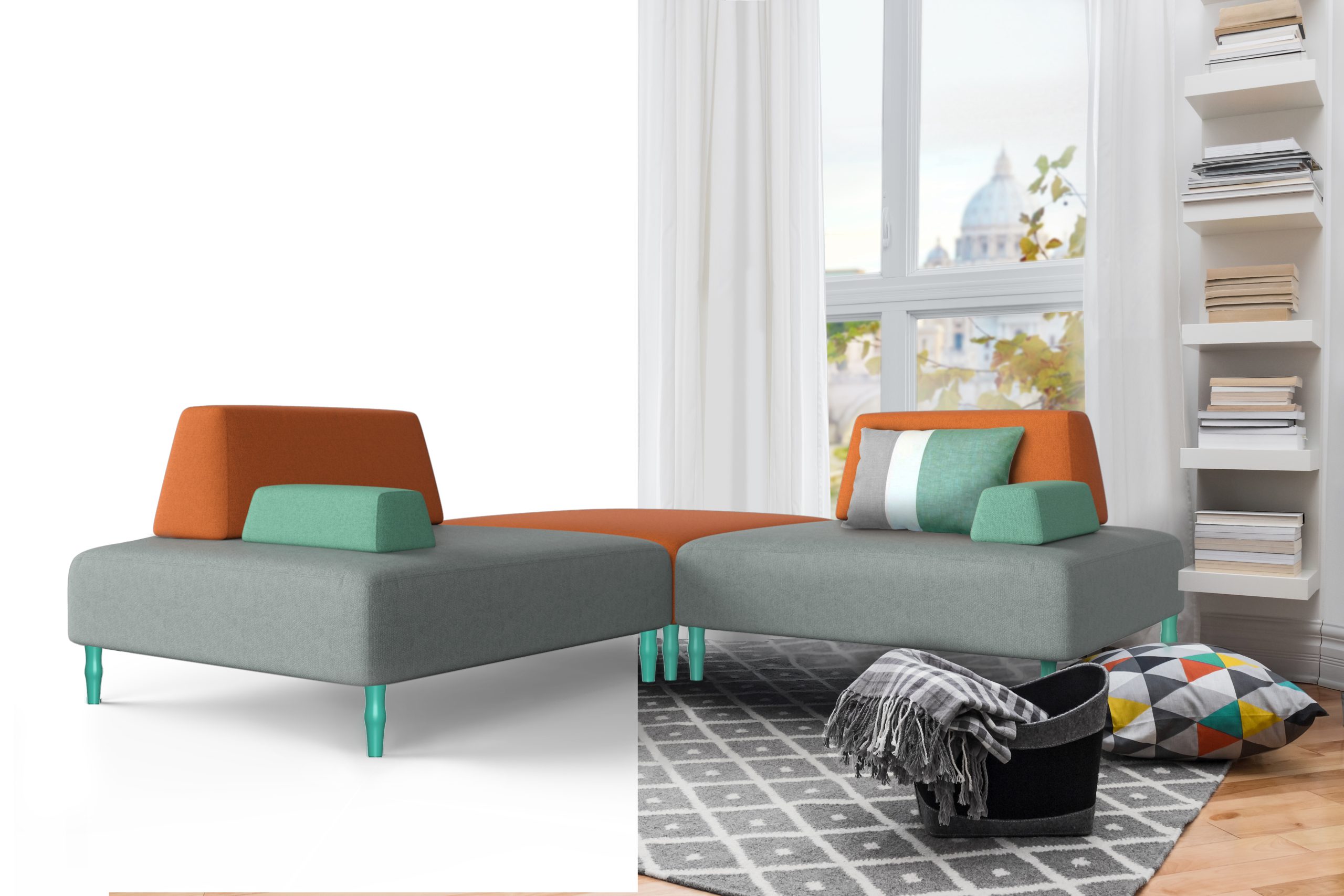 Spacious living room with modern decor